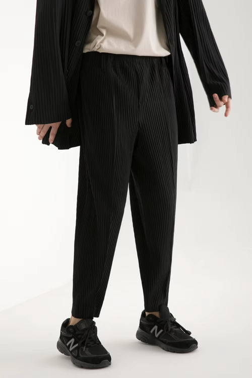 "Miyake Pleated Pants Tapered Pants Men Clothing Business Casual Trousers Miyake Pleated Men "